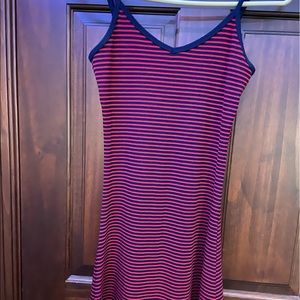 Navy blue and red stripped dress